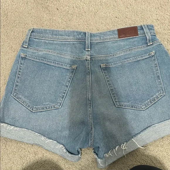 Hollister Blue Jean Shorts High-Waisted Cuffed - Picture 2 of 2